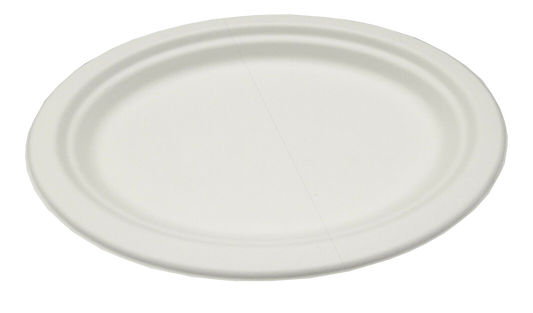 800 Teller aus Bagasse / Zuckerrohr, Abmessung: ca. Ø 23 cm, 2 cm hoch, nachhaltig, öko bio