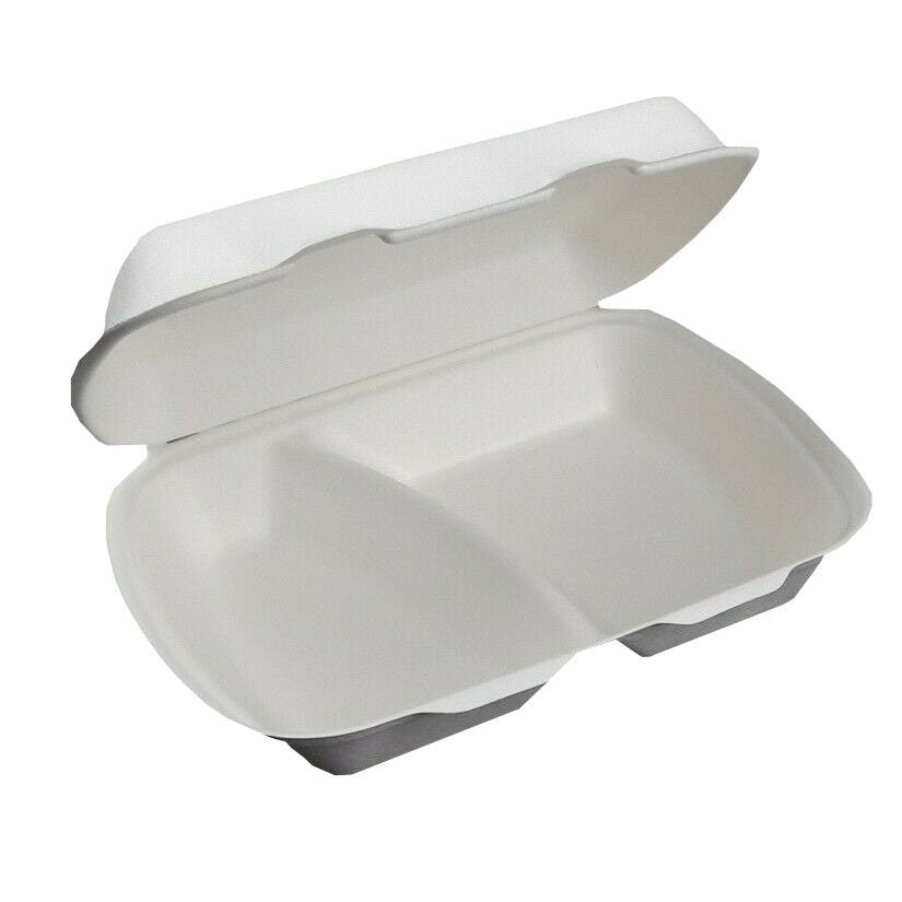 Menüboxen IP4 aus Bagasse  20,3 x 23,2 cm, 2geteilt