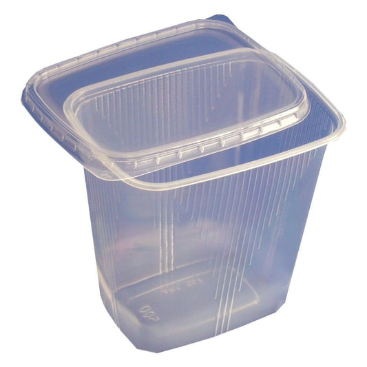 Rechteckbecher 500g Feinkostbecher Verpackungsbecher PP m Deckel transparent